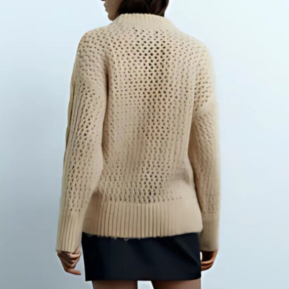 Zara Metallic Thread Cableknit Sweater - Picture 3 of 3